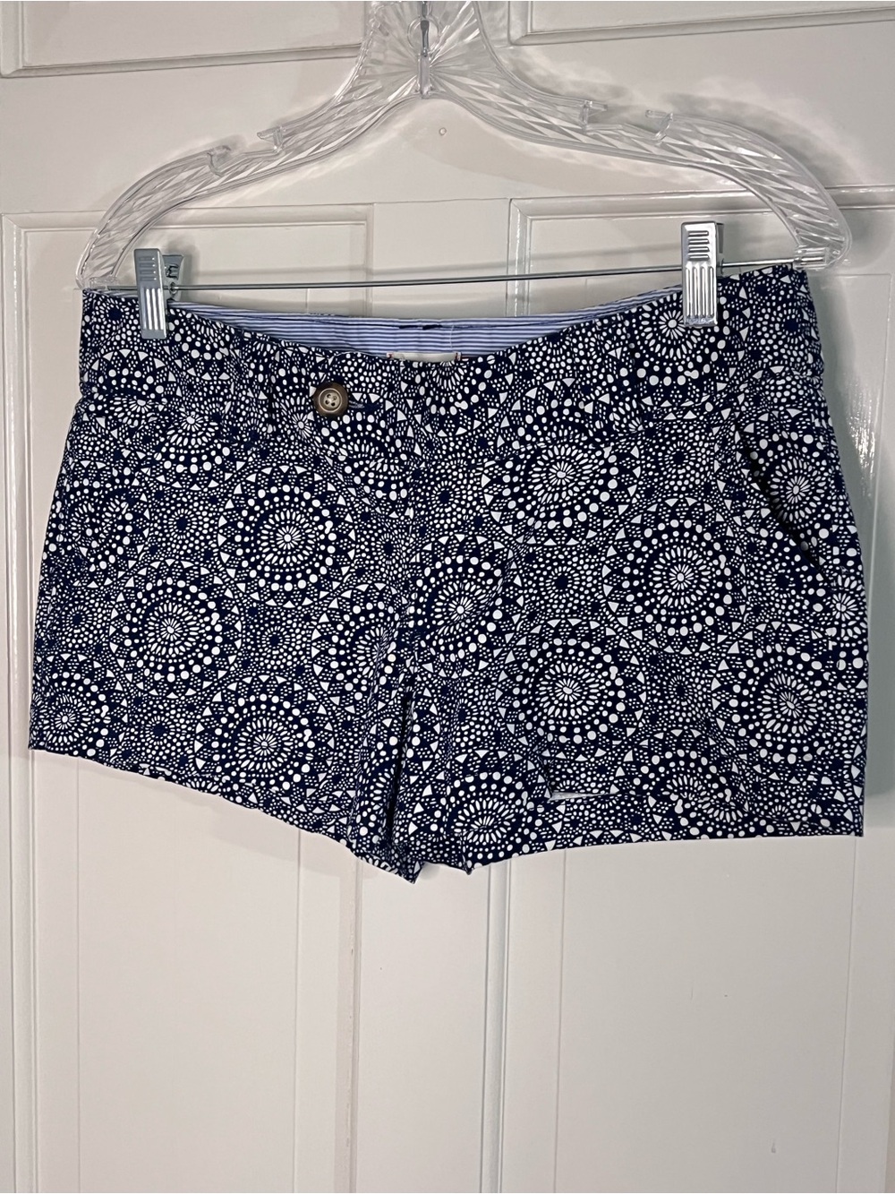 Red Camel Navy and White Mandala Print Shorts